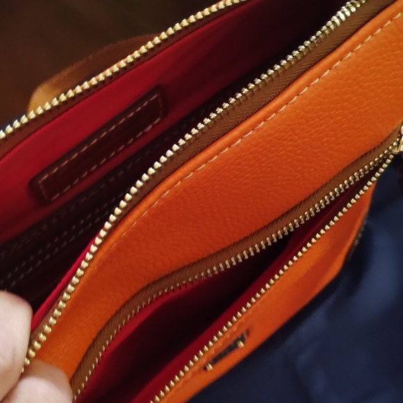 Dooney & Bourke Orange Leather Crossbody Bag - Picture 7 of 10